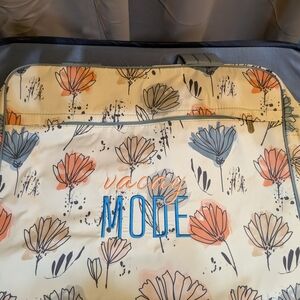 Thirty-One Floral Travel Bag - Cream, Orange, Blue